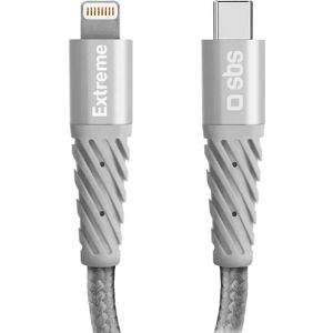 SBS Extreme Collection USB-C til Lightning Flettet Aramid Fiber Kabel - 1.5 Meter - 480 mbit/s - Sort