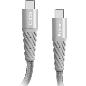 SBS Extreme Collection USB-C til USB-C Flettet Aramid Fiber Kabel - 1.5 Meter - 480 mbit/s - Sort