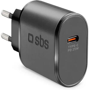 SBS 25W PD Vægoplader m. USB-C - Sort