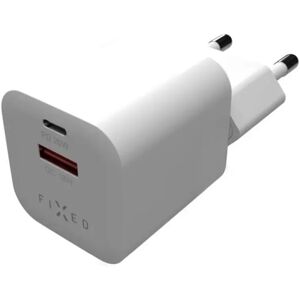 Fixed Mini 20W Vægoplader m. USB-A QC & USB-C PD - Hvid