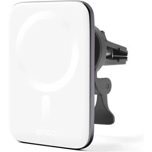 Epico Ultrathin Magnetisk Mobilholder til Bil m. 7.5W Trådløs Opladning - MagSafe Kompatibel - Hvid