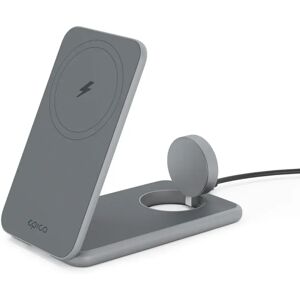 Epico Mag+ Charging Stand - 3-i-1 Trådløs Oplader - MagSafe Kompatibel - Space Grey