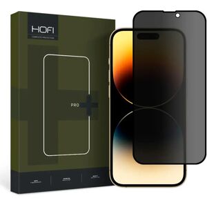 iPhone 15 Plus Hofi Glass Pro+ Skærmbeskyttelse m. Privacy Funktion - Case Friendly - Gennemsigtig / Sort Kant