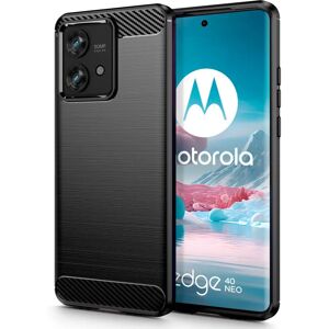 Motorola Edge 40 Neo Tech-Protect Fleksibelt Plastik Carbon Cover - Sort