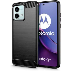 Motorola Moto G84 Tech-Protect Fleksibelt Plastik Carbon Cover - Sort