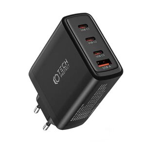 Tech-Protect Network PD 100W GaN Vægoplader m. 3 x USB-C & 1 x USB-A - Sort