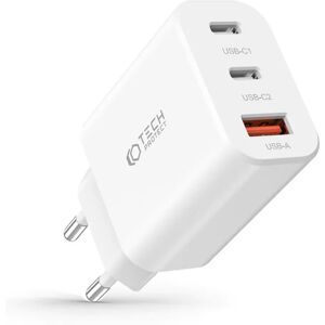 Tech-Protect Network 30W Vægoplader m. 2 x USB-C & 1 x USB-A - Hvid