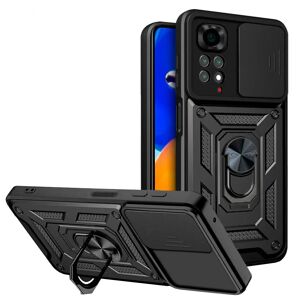 Xiaomi Redmi Note 11 Pro / 12 Pro (4G) Tech-Protect Camshield Cover m. Magnetisk Fingerring & Ståfunktion - Sort