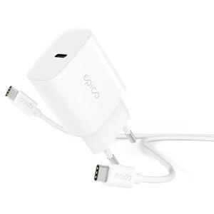 Epico Vægoplader PD 20W m. USB-C til USB-C Kabel - Hvid