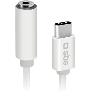 SBS USB-C til 3.5mm Jackstick Adapter 9cm - Hvid