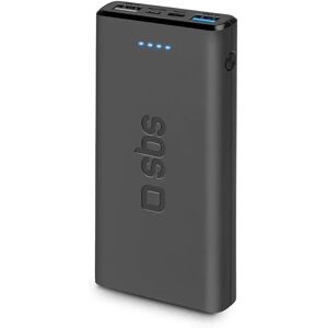 SBS Powerbank 10W m. 2x USB-A & 1x USB-C - 10.000 mAh - Sort