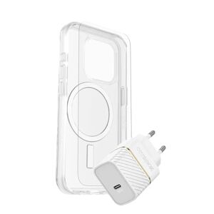 OtterBox iPhone 15 Pro Protection + Power Kit - MagSafe Cover, Skærmbeskyttelse & 30W Vægoplader