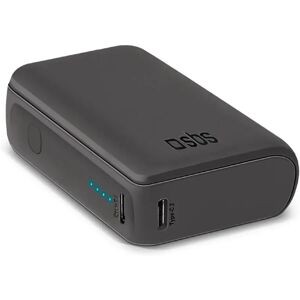 SBS NanoTube Powerbank 10W m. USB-A & USB-C - 10.000 mAh - Sort