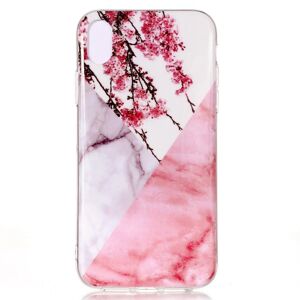 MOBILCOVERS.DK iPhone XR TPU Cover Pink Marble And Flowers