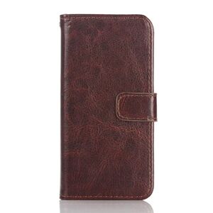 MOBILCOVERS.DK iPhone SE / 5 / 5s Wallet Læder Etui m. Pung Mørkebrun