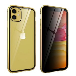 MOBILCOVERS.DK iPhone 11 360° Magnetisk Cover m. Glas Bagside og Forside m. Privacy Funktion - Guld