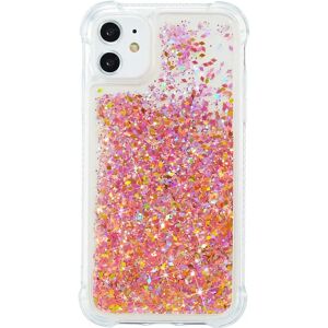 MOBILCOVERS.DK iPhone 12 / 12 Pro Plastik Cover m. Glitter - Gennemsigtig / Orange