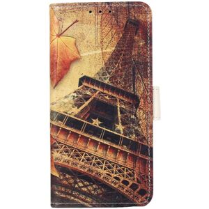 MOBILCOVERS.DK iPhone 13 Pro Læder Cover m. Pung - Eiffel Tårn & Ahorn Blad