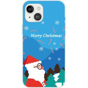 MOBILCOVERS.DK iPhone 13 Fleksibelt Plast Julecover - Merry Christmas - Julemanden i Snevejr