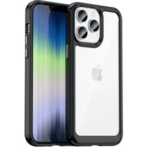 MOBILCOVERS.DK iPhone 14 Pro Hybrid Plastik Cover - Gennemsigtig / Sort