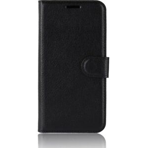 MOBILCOVERS.DK Samsung Galaxy A7 (2018) Litchi Texture Leather Stand Cover m. Pung Sort