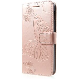 MOBILCOVERS.DK Samsung Galaxy S10E Læder Cover m. Pung Butterflies - Rose Gold