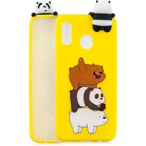 MOBILCOVERS.DK Samsung Galaxy A30 Fleksibelt Plastik Cover 3D Panda og Bjørne