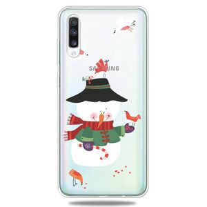 MOBILCOVERS.DK Samsung Galaxy A30s/A50 Fleksibelt Plast Jule Cover - Snemand m. Fugle