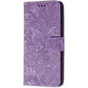 MOBILCOVERS.DK Samsung Galaxy M11 Blomster Blonder Læder Flip Cover - Lilla