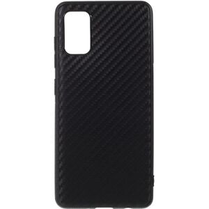 MOBILCOVERS.DK Samsung Galaxy A41 Carbon Fiber Fleksibel Plast Cover - Sort