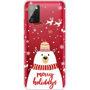 MOBILCOVERS.DK Samsung Galaxy A03s Fleksibelt Plast Julecover - Merry Christmas - Isbjørn