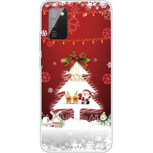 MOBILCOVERS.DK Samsung Galaxy A03s Fleksibelt Plast Julecover - Merry Christmas - Juletræ & Snefnug