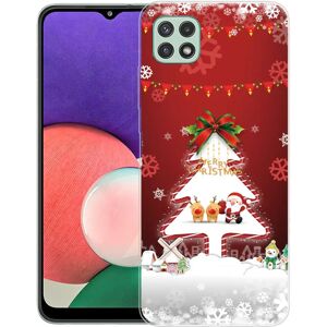 MOBILCOVERS.DK Samsung Galaxy A22 (5G) Fleksibelt Plast Julecover - Merry Christmas - Juletræ & Snefnug