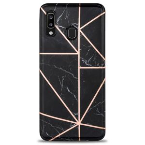 MOBILCOVERS.DK Samsung Galaxy A30 Fleksibelt Plastik Cover - Sort Marmor