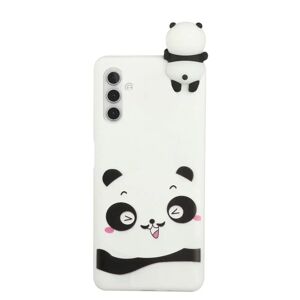 MOBILCOVERS.DK Samsung Galaxy A04s / A13 (5G) Fleksibel Plastik Cover m. Panda Figur - Hvid