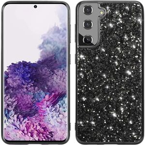 MOBILCOVERS.DK Samsung Galaxy S21 FE (5G) Plastik Cover m. Glitter - Sort