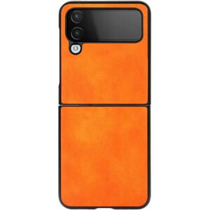 MOBILCOVERS.DK Samsung Galaxy Z Flip4 (5G) Litchi Hybrid Cover - Orange