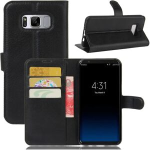 MOBILCOVERS.DK Samsung Galaxy S8+ (S8 Plus) Soft Pouch Læder Etui m. Pung Sort