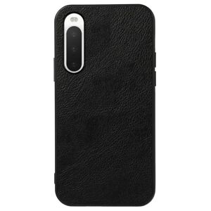 MOBILCOVERS.DK Sony Xperia 10 IV Leather Coated Cover - Litchi Tekstur - Sort