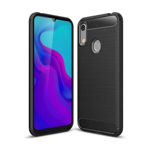 MOBILCOVERS.DK Huawei Y6 / Y6s (2019) Brushed Carbon Fibre TPU Plast Cover Sort