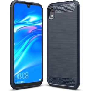 MOBILCOVERS.DK Huawei Y5 (2019) Carbon Fibre Fleksibelt Plastik Cover - Mørke Blå