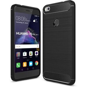 MOBILCOVERS.DK Huawei Honor 8 Lite Brushed Carbon Fibre TPU Plast Cover Sort