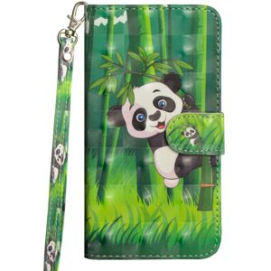 MOBILCOVERS.DK Huawei P40 Lite E Light Spot Læder Cover m. Pung & Strop - Panda