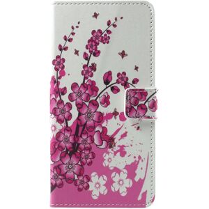 MOBILCOVERS.DK Motorola Moto G5s Plus Pink Flowers Wallet Cover m. Pung