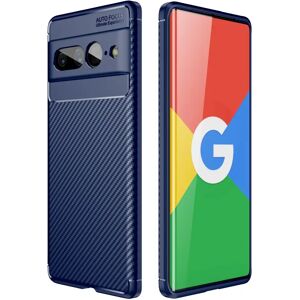 MOBILCOVERS.DK Google Pixel 7 Pro Carbon Fiber Fleksibelt Plastik Cover - Blå