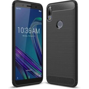 MOBILCOVERS.DK Asus Zenfone Max Pro (M1) Brushed Carbon Fiber Texture TPU Cover Sort