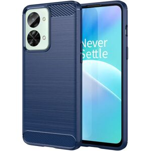 MOBILCOVERS.DK OnePlus Nord 2T (5G) Brushed Carbon Fiber Fleksibelt Plastik Cover - Blå