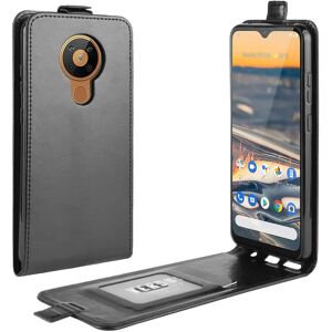 MOBILCOVERS.DK Nokia 5.3 Vertikal Flip Leather Cover m. Kortholder - Sort