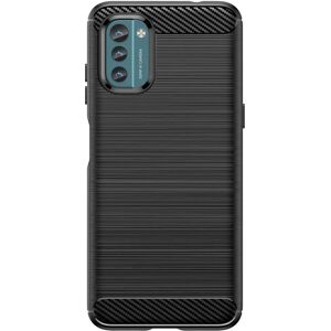 MOBILCOVERS.DK Nokia G21 / G11 Brushed Carbon Fiber Fleksibelt Plastik Cover - Sort