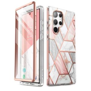 Samsung Galaxy S23 Ultra i-Blason Cosmo Marble Cover m. Skærmbeskyttelse - Pink